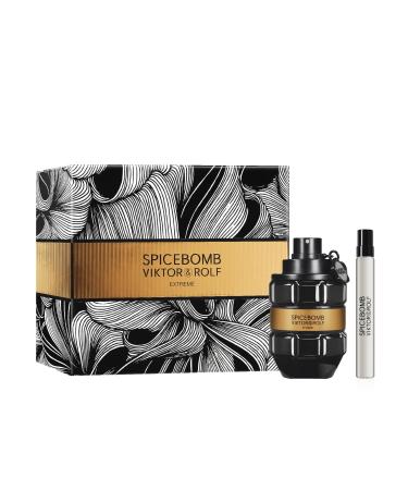 Viktor&Rolf - Spicebomb Eau de Toilette Extreme Mens Cologne Gift Set - Woody & Spicy - Cologne for Men - With Notes of Citrus & Tobacco - 3 Fl Oz & 0.33 Fl Oz