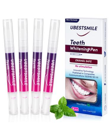 Teeth Whitening Pen (4 Pcs) Whiten teeth 40+ Uses Remove Stains Effective Painless Insensitive Fresh Fragrance Travel-Friendly Dating-Friendly Mint Flavor