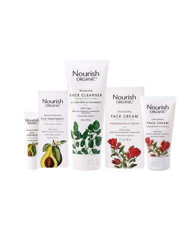 Nourish Organic Ultra Hydrating Face Cream - Pomegranate & Argan (1.7oz) | GMO-Free, Cruelty-Free, 100% Vegan - Buy Online on GoSupps.com