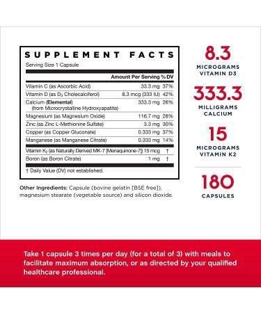 Jarrow Formulas Bone-Up 180 Capsules - Premium Bone Health Supplement - Buy Online on GoSupps.com