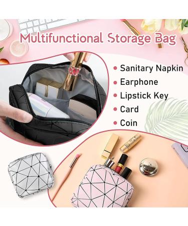Tampon Binding Storage Bags 2 Portable Zippered Menstruation Bags for Women & Girls | Black & Silver - Buy Online on GoSupps.com