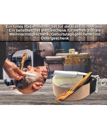 Beginner Shaving Set - Classic 5/8 Razor & 2-Sided Leather Strop | International Shipping Available - Buy Online on GoSupps.com