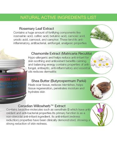 Redness Relief Face Eczema Cream - All-Natural Anti-Itch Treatment for Rosacea & Eczema - Hormone-Free Moisturizer for Facial & Body Care - Buy Online on GoSupps.com