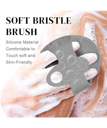 PLZ Silicone Body Scrubber - Gentle Exfoliating Shower Brush for Lathers Well - Grey - Buy Online on GoSupps.com