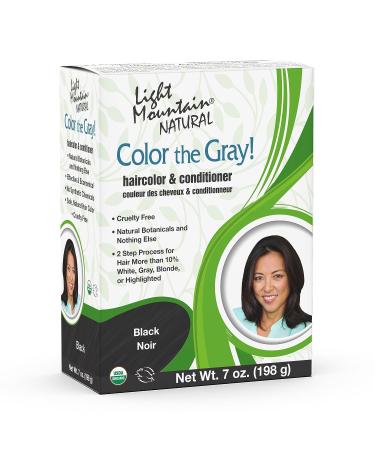 Light Mountain Color the Gray! Natural Hair Color & Conditioner Black 7 oz (198 g)