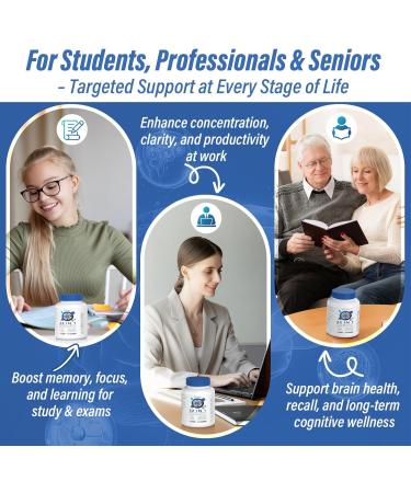 Brain Supplements for Memory and Focus Clarity & Cognitive Improvement 300mg Alpha GPC CDP-Choline DHA Lion s Mane L-Theanine Vitamin B6 B12 & Phosphatidylserine for Men & Women 90 Capsules 90 Count (Pack of 1) Blue - Buy Online on GoSupps.com