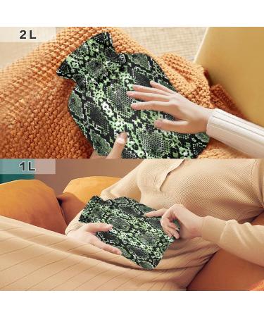Hot Water Bottle with Snake Skin - 1L Small Pain Relief Bag for Bed Hands & Feet - BAP-Free - Buy Online on GoSupps.com