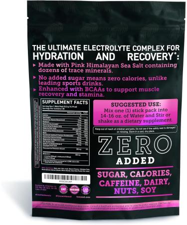 Enhanced Electrolyte Powder Stick Packs (Black Cherry | 20 Packets) w/ 0 Sugar +BCAAs +B-Vitamins Electrolyte Supplement w Potassium Zinc & Magnesium for Hydration - Keto Electrolytes - Buy Online on GoSupps.com