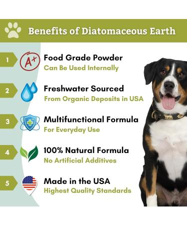 Wholistic Pet Organics Diatomaceous Earth for Dogs - 4 Oz Organic Food Grade | Safe Silica for Overall Health - Buy Online on GoSupps.com