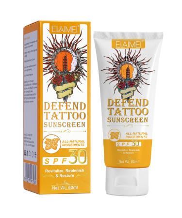 SPF 30+ Tattoo Sunscreen UVA and UVB Sun Protection 60ml Size Tattoo Sunscreen Anti-Fading Keep Colors