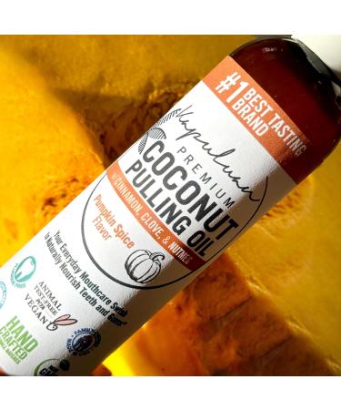 100% Pure Coconut Pulling Oil Mouthwash Natural Teeth & Gums Care with Pumpkin Spice Essential Oils - Buy Online on GoSupps.com