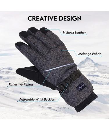 CAMYOD Waterproof Ski Snowboard Gloves | Men's Cold Weather Gloves with 3M Thinsulate & Zipper Pocket - Buy Online on GoSupps.com