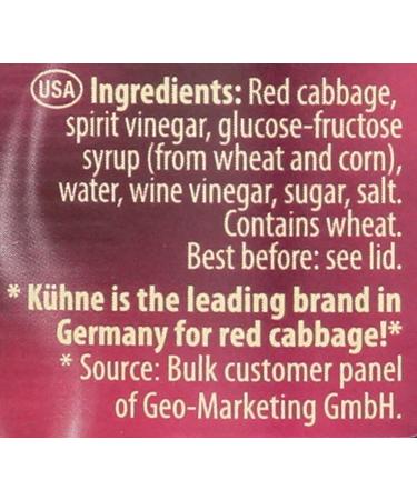 Kuhne Cabbage Red 24 oz - Premium Quality Pickled Red Cabbage | Buy Online - Buy Online on GoSupps.com