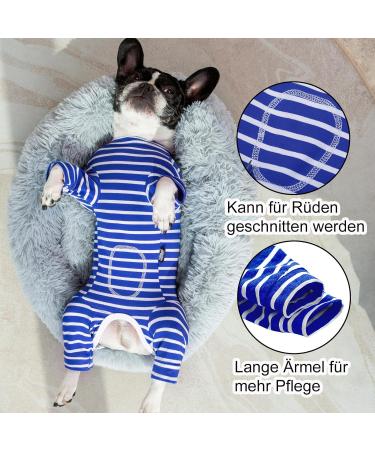 Buy Axcimond Dog One-Divider Long-Sleeved Body for Small & Medium Dogs - Post-Op Wound Protection & Anti-Leak Pajama - Alternative to Dog Cone in Blue - Buy Online on GoSupps.com