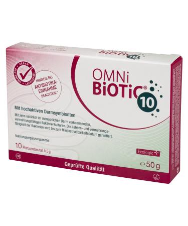 Omni Biotic 10 |10 portions (50g) |10 bacterial strains |10 billion germs per daily dose |Powder |With inulin |Vegan |Gluten -free |Lactose -free |10 portions (1 Pack) for daily application) - Buy Online on GoSupps.com