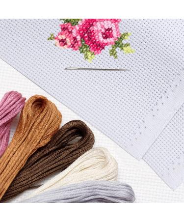 Anjmd 59x39 Inch 11 Count Aida Cloth White, DIY Cross Stitch Fabric for Home Embroidery - Buy Online on GoSupps.com