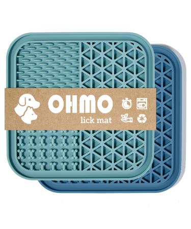 Ohmo lick mat dog leak mat for puppies cat - 2 PCs for pet fear relief and slowly feed food quality silicone s dark blue & light blue - Buy Online on GoSupps.com