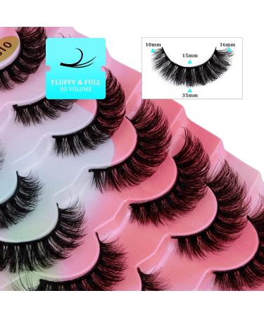 Leipple False Eyelashes 7 Pairs - Professional Reusable 8D Lashes - Natural Wispy Thick Fluffy Fake Eyelashes Faux Eyelashes (G610) - Buy Online on GoSupps.com