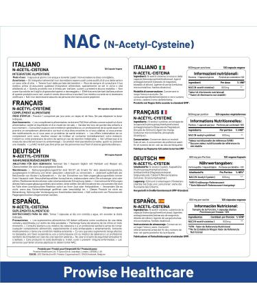 NAC N-Acetyl-Cysteine 600mg | 120 Capsules | Vegan & High Bioavailability | Prowise Healthcare - Buy Online on GoSupps.com