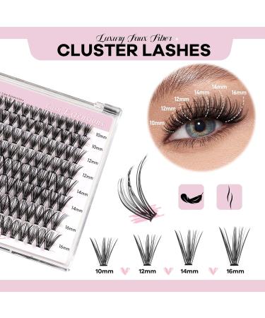 DIY Lash Extension Kit - 30D Cluster Eyelash Extensions | 10-16mm Faux Mink Lashes with Glue & Applicator - Reusable & Soft Thin Band - Buy Online on GoSupps.com