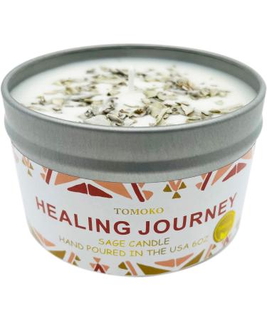 Tomoko White Sage Candle with Real Sage Leaf & Essential Oil | Red Rose Flower Lid - Perfect for Home D cor & Aromatherapy - Buy Online on GoSupps.com