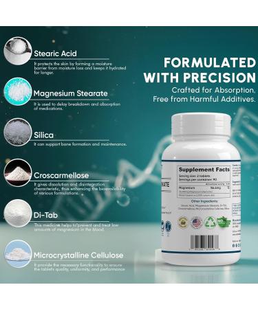 400 mg Pure Magnesium Glycinate 180 Tablets Non Buffered High Absorption Non-GMO Promotes Cardiovascular Health for Stress Relief, Sleep, Heart Health, Ease Muscles, Calm Headaches, Nerves 1 Count (Pack of 1) - Buy Online on GoSupps.com