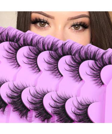 ALICE F001 False Eyelashes 20mm 7 Pairs Pack - Mink Fluffy Fox Eye Lashes for Wispy Dramatic Fairy Cat Eye Look - Buy Online on GoSupps.com