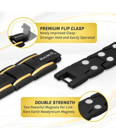 Magnetrx Ultrastarkes Magnetic Tape | Men's Magnetic Bracelet with Size Tool | Black & Gold - Buy Online on GoSupps.com