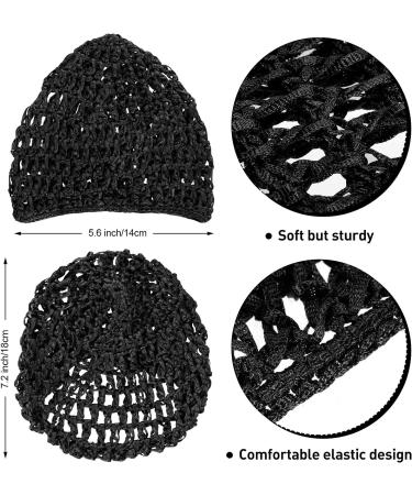 Geyoga 2-Piece Black Mesh Crochet Hair Net & Sleep Cap Set for Women - Buy Online on GoSupps.com