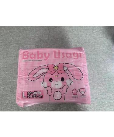LittleForBig Adult Printed Diaper 10 Pieces - Baby Usagi Pink L - Large 36-48 - Buy Online on GoSupps.com
