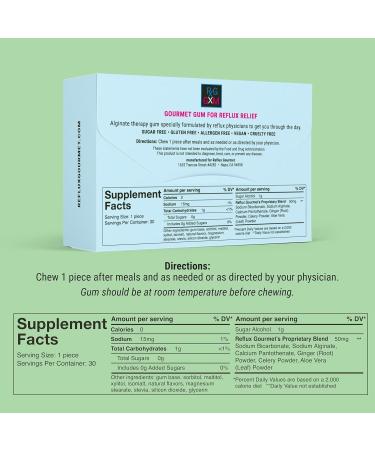 Reflux Gourmet Berry Soothe Gum | Natural Alginate Therapy for Acid Reflux Relief | Sugar-Free Gluten-Free Vegan Support - Buy Online on GoSupps.com