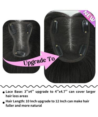 Silk Base Human Hair Topper 12inch Medium Brown (4#) for Thinning Hair Women - Hair Pieces 10x12cm Straight Hair Toppers - Buy Online on GoSupps.com