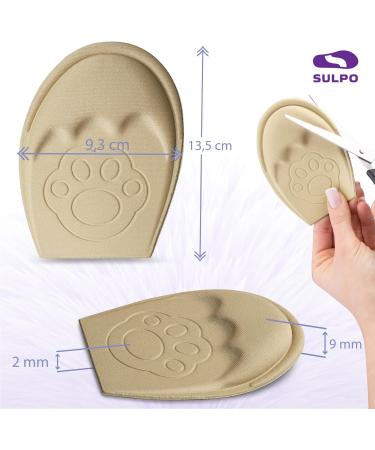 Sulpo 2 Pair Bale Cushions for Too Big Shoes - Foam Padding for Foot Pain Relief - Fits Sizes 41-47 - Beige - Buy Online on GoSupps.com