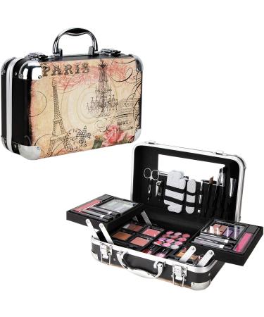 All In One Makeup Set for Adults and Girls-Full Makeup Kit for Beginners Includes Eye Shadow Blush Lip Gloss Lipstick Lip Brush Mirror Tweezer Nail Filer Clipper Scissor (PARIS)