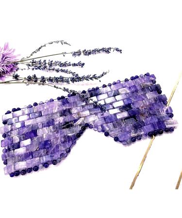 Authentic Amethyst Eye Mask Amethyst Gift Anxiety Relief Amethyst Stress Reliever(Small Purple)