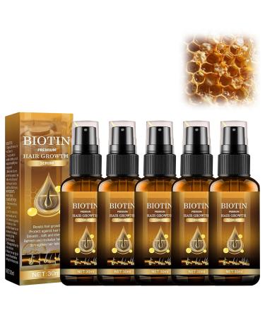 Hair Thickening Serum Spray with Biotin - Set of 5 for Stronger Healthier Hair Growth. Enhance Hair Length and Volume.