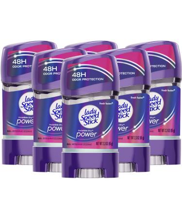 Lady Speed Stick Invisible Dry Power Antiperspirant Deodorant Gel for Women Fresh Fusion - 2.3 ounce (6 Pack) Fresh Fusion 2.3 Ounce (Pack of 6)