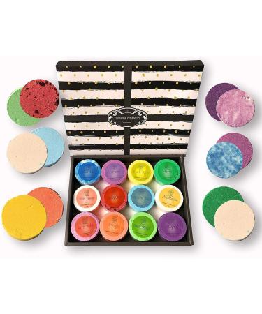 Purelis Shower Steamer Gift Box - Set of 12 Aromatherapy Bath Bombs, Organic Tablets with Essential Oils - Spa Gift Set - Buy Online on GoSupps.com