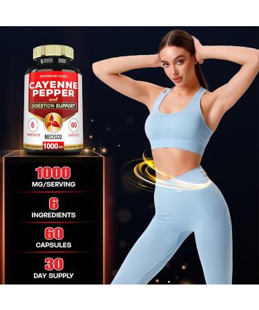 6in1 Cayenne Pepper Capsules with Ginger Root Beet Root and Black Pepper and More - 60 Capsules - Cayenne Supplement Supports Digestion System Immunity 60 Count (Pack of 1) - Buy Online on GoSupps.com