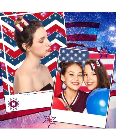 AOUXSEEM 4th of July Independence Day Hair Bow DIY Kit - 24 Sets | Pre Cut Pieces & Hair Clips Included - Buy Online on GoSupps.com