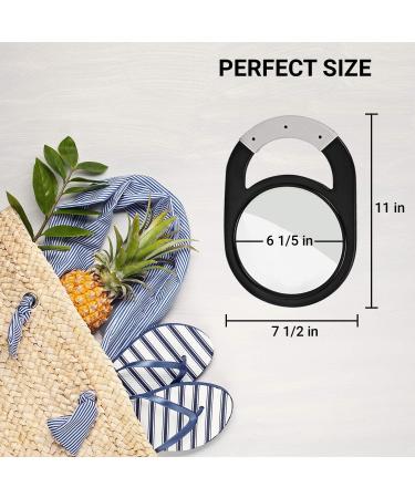 Shatterproof Unbreakable Hand Mirror with Anti-Slip Silicone Handle Grip - Black - Buy Online on GoSupps.com