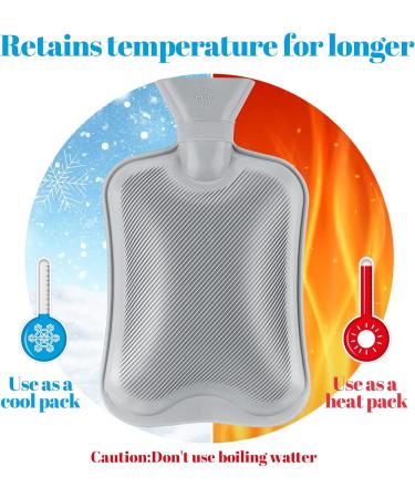 Premium 2L Heat Bottle with Removable Plush Covers - Natural Rubber Hot Therapy Hand Warmers (1 Pack) - Buy Online on GoSupps.com