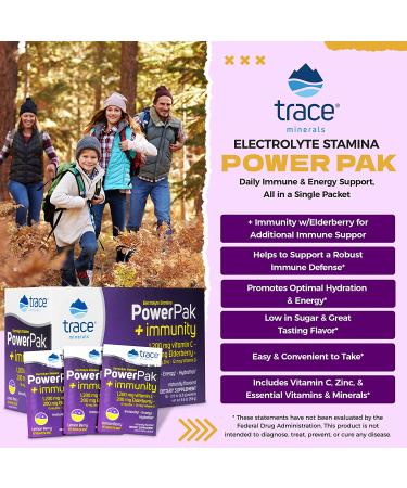 Trace Minerals PowerPak + Immunity Lemon Berry 30 Packets - Boost Energy & Immunity - Buy Online on GoSupps.com