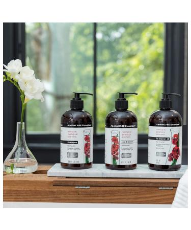 ApotheCARE Essentials Booster Shampoo - Rosehip Oil Geranium & Aloe Vera | 12 oz | International Shipping - Buy Online on GoSupps.com