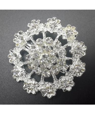 MEEJOA 24pc Silver Rhinestone Crystal Flower Brooch Pin Set for Women - DIY Wedding Bouquet Accessories - Buy Online on GoSupps.com