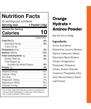 UCAN Hydrate + Aminos Packets - Keto Sugar-Free Electrolyte Drink for Muscle Recovery - 10 Count Orange - Essential Electrolytes EAAs & BCAAs for Runners & Athletes - Non-GMO Vegan - Buy Online on GoSupps.com