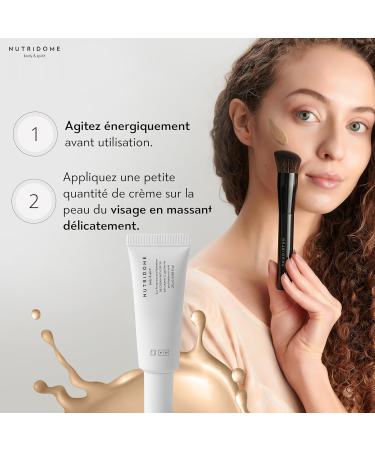 Nutridome | BB cream for face | SPF50 | Hyaluronic acid | Vitamin C | Squalane | Vegetable oils | Evens out skin tone | Lightens pigment spots | Shade: Light Beige | 25 ml - Buy Online on GoSupps.com