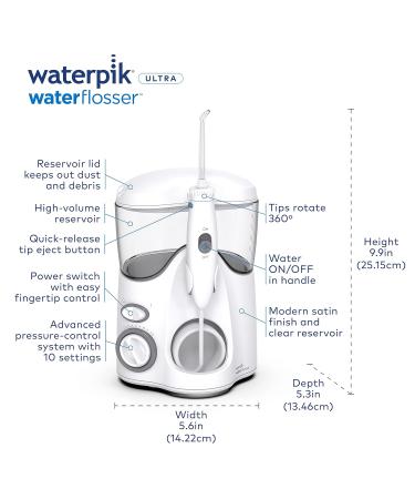 Waterpik Ultra Water Flosser WP-100 - ADA Accepted 6 Tips Best for Dental Care & Oral Hygiene - Shop Internationally - Buy Online on GoSupps.com
