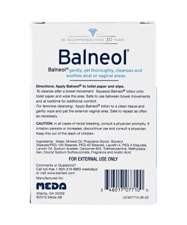 Balneol Hygienic Cleansing Lotion for Sensitive Skin & Pelvic Region - 20 Count (Pack of 2) - Buy Online on GoSupps.com