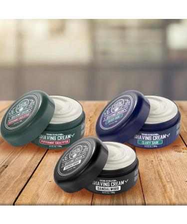 Luxury Shaving Cream 3 Pack - Sandalwood, Peppermint, Eucalyptus, Clary Sage - Soft, Smooth & Silky - Rich Lather for the Smoothest Shave - 3.5oz - Buy Online on GoSupps.com
